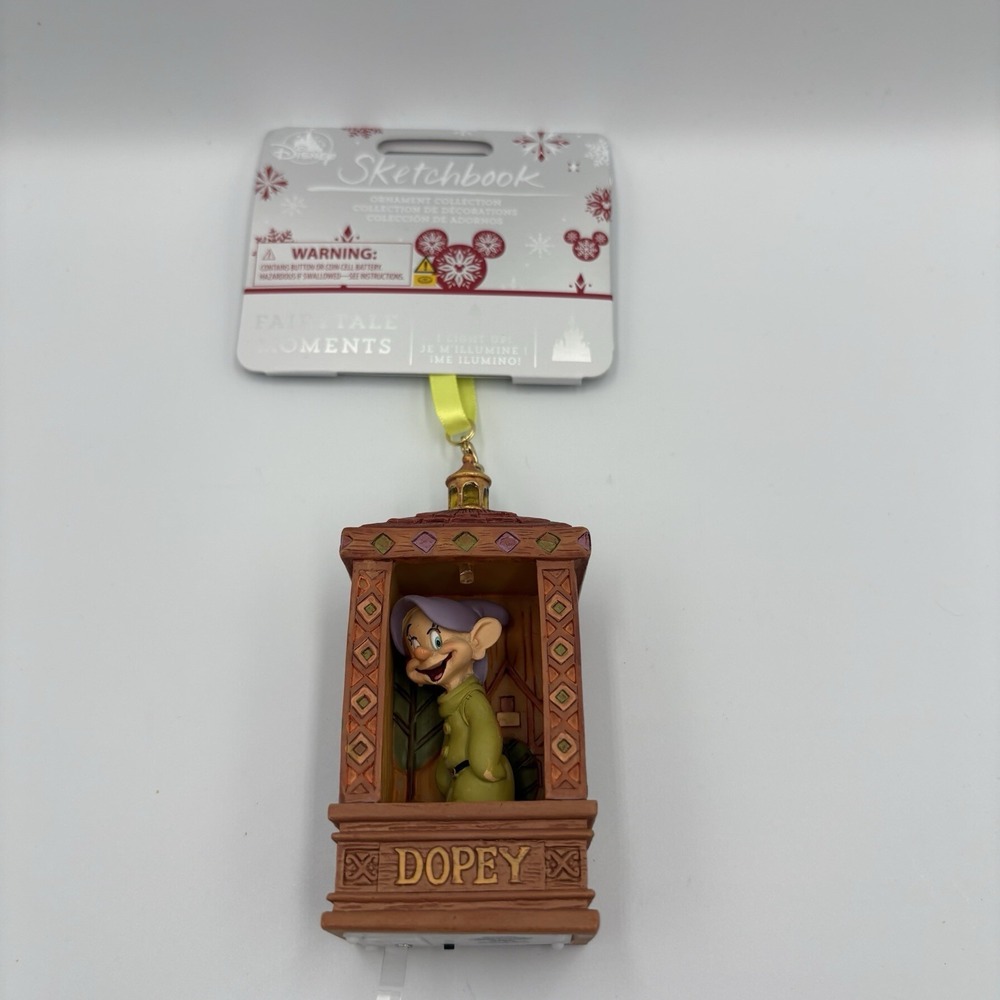 2022 Disney‎ DOPEY Light-Up Magic Sketchbook Christmas Ornament Snow White New